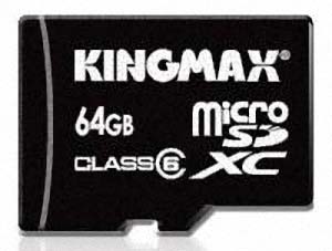Вот такая вот карточка microSDXC на 64ГБ от Kingmax 